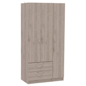 Depot E-Shop 3 Doors Armoire, Two Drawers, Metal Rod - 1 of 4