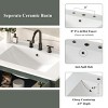 Vintage Bathroom Vanity With Ceramic Sink,Bathroom Storage Cabinet With Adiustable Shelves,Rubber Wood Legs And Antique Handles -Maison Boucle - 4 of 4