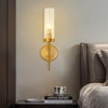 YIYIBYUS 1-Light Gold Modern Wall Sconce with Glass Shade for Bedroom Living Room - 2 of 4