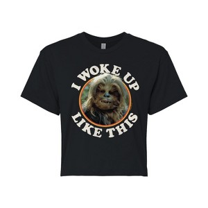 Women's - Star Wars - I Woke Up Like This Chewie Cropped Graphic T-Shirt - 1 of 4