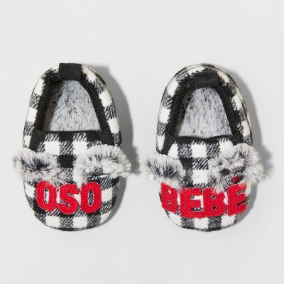 Toddler Boys' Family Sleep Bebe Oso Slippers - Wondershop™ Black 0-3M