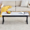 KTMBDW Coffee Table for Living Room with Round Corners, Modern Style Center Table with Metal Legs, 47Inch Rock Slab Material, Space Saving - 3 of 4