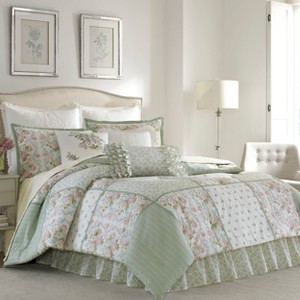 Laura Ashley Harper Comforter Set Green - 1 of 4