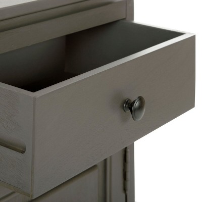 Transitional Grey Pine Freestanding Office Storage Cabinet