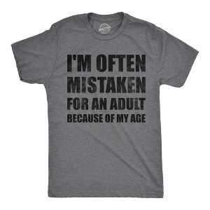 Mens Funny T Shirts Im Often Mistaken For An Adult Because Of My Age Sarcastic Graphic Novelty Tee For Men - Crazy Dog Men's T Shirt - 1 of 4