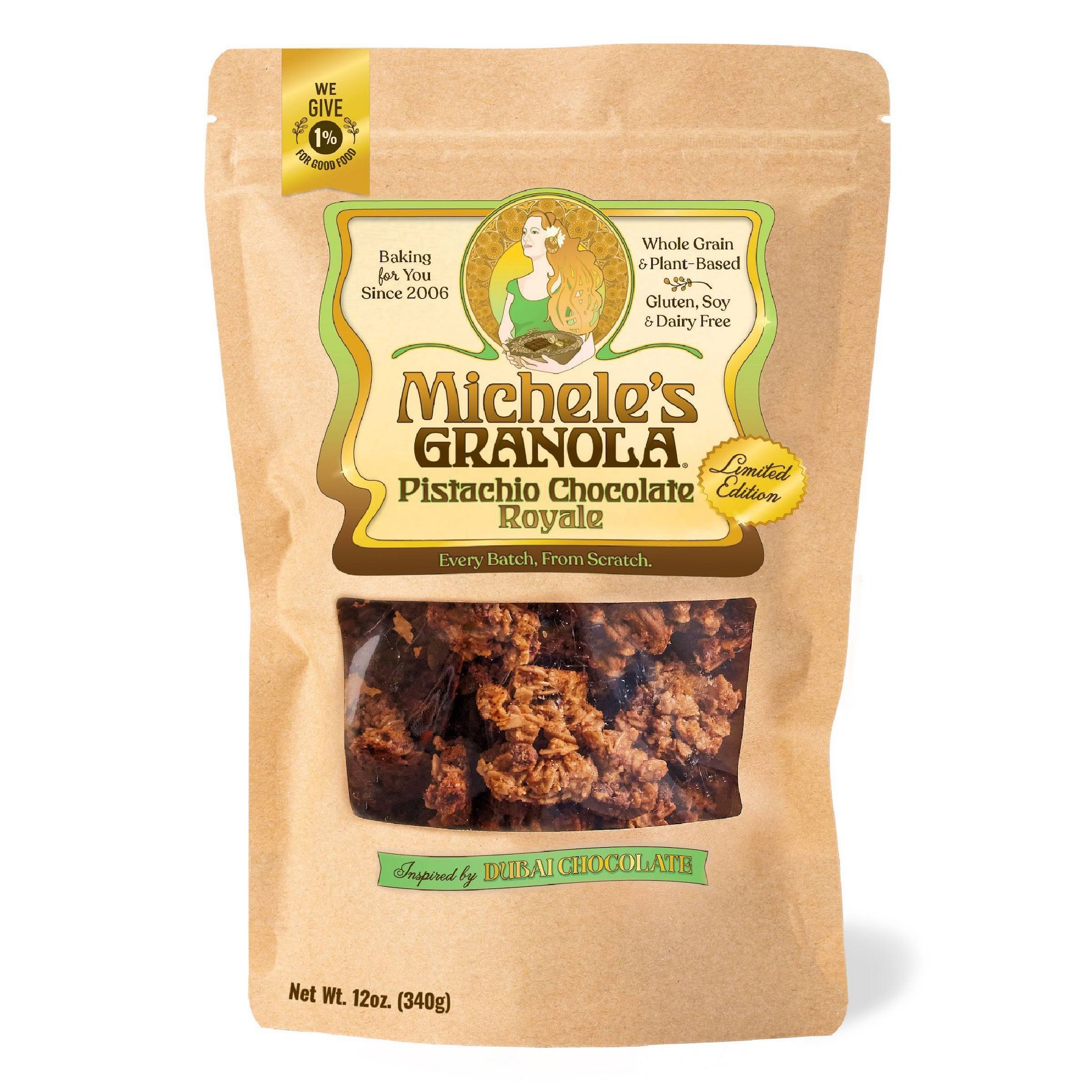 Michele's Granola Pistachio Chocolate Royale Inspired by Dubai Chocolate Granola - 12oz