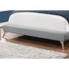 Monarch Specialties Bed Queen Size Platform Bedroom Frame Upholstered Linen Look Metal Legs Grey Chrome Contemporary Modern - 3 of 4