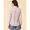 Allegra K Women's Point Collar Long Button Sleeve Button Down Floral Shirt - 4 of 4