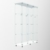 YOOCOZZ Tempered Glass Cabinet: Display/Wine/Storage/File, Bluetooth LED, Glass Top, Door Lock, Wheels - 3 of 4