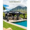 GustoWave 12' x 20' Heavy Duty Hardtop Patio Gazebo for Garden, Patios, Lawns, Grey - 4 of 4