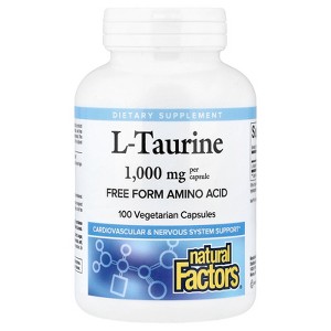 Natural Factors L-Taurine , 1,000 mg, 100 Vegetarian Capsules - 1 of 3