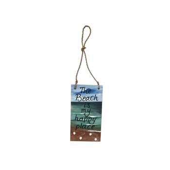 Beachcombers The Beach My Happy Place Wall Plaque Wall Hanging Decor Decoration Hanging Sign Home Decor With Sayings 7 x 0.75 x 13 Inches.
