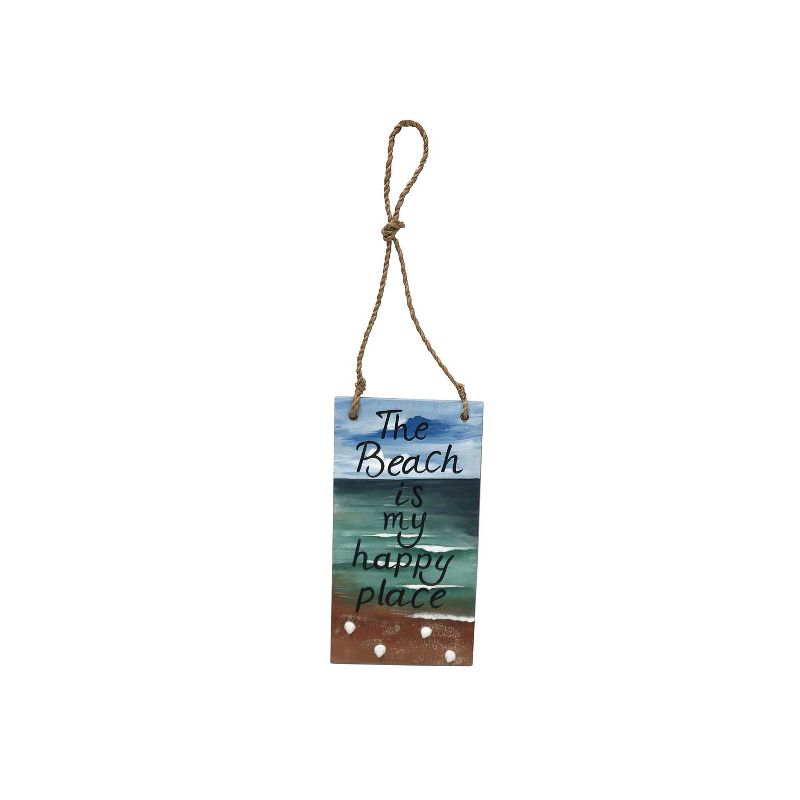 Beachcombers The Beach My Happy Place Wall Plaque Wall Hanging Decor Decoration Hanging Sign Home Decor With Sayings 7 x 0.75 x 13 Inches., 1 of 3