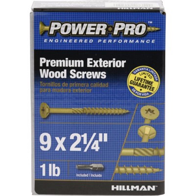 Hillman Power Pro No. 9 X 2-1/4 in. L Star Flat Head Premium Deck Screws 1 lb 113 pk