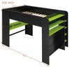 Full Size Gaming Loft Bed with Height-Adjustable Desk, Wardrobe, RGB Light & USB Port, Wood Bunk Bed - ModernLuxe - 3 of 4