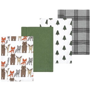 Luvable Friends Hudson Baby Flannel Burp Cloths 4pk Set - 1 of 2