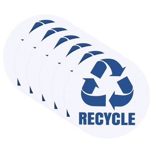 Unique Bargains Self-Adhesive PVC Vinyl Waterproof Indoor and Outdoor Trash Bin Sticker 12 Pcs 5 Inch - 1 of 4
