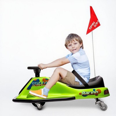 24V Electric Drift Go-Kart for Kids Ages 3-12 with 1:1 Steering Ratio, Rear-Wheel Drifts¨C Safe & Durable Ride-On Kart