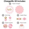 Big Dot of Happiness Hello Little One - Pink and Gold - Girl Baby Shower Paper Charger and Table Decorations - Chargerific Kit - Place Setting for 8 - 3 of 4