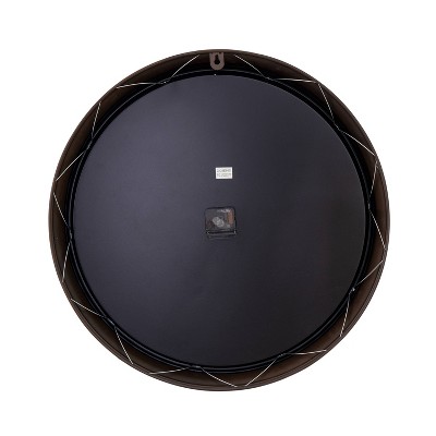 28" Oversized Black Iron Wall Clock with Beige Numerals