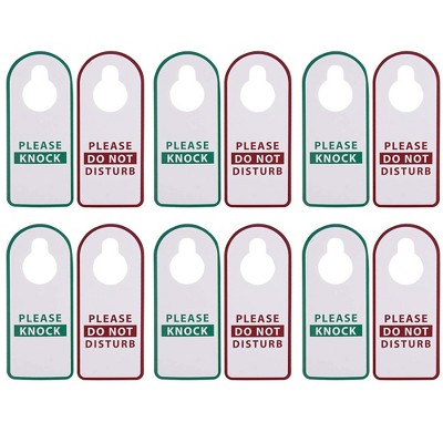 Juvale Do Not Disturb Sign - 12-Pack Do Not Disturb, Please Knock Door Hanger, Double Sided Plastic Door Knob Hanger, B&B, 4.1x9.8 inches