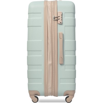 Vynxaria 3-Piece New Model Grey Green Expandable ABS Hardshell Luggage Set 20/24/28" Spinner Wheels TSA Lock Clearance