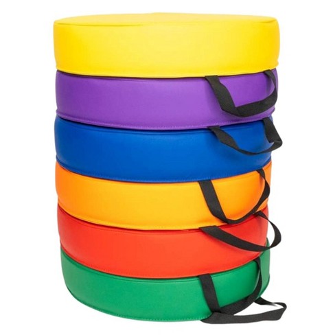 Bintiva Round Vinyl Floor Cushions - Set Of 6 : Target