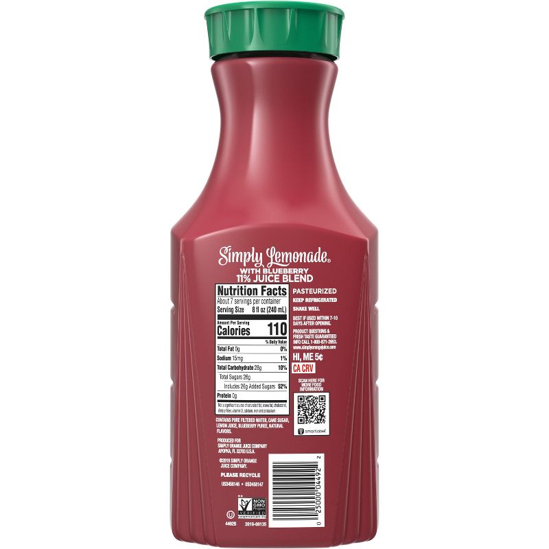 Simply Lemonade with Blueberry Juice - 52 fl oz, 5 of 12