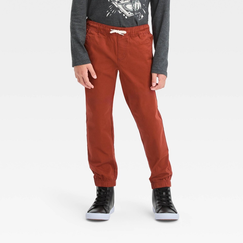 Boys' Stretch Woven Jogger Pull-On Pants - Cat & Jack™ Orange 10