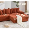 110.75" Modular L-Shaped Sofa Bed, Corduroy Sectional Couch with Footstool, 8 Pillows, Cup Holders & Side Pockets, Sleeper Sofa for Living Room - 4 of 4