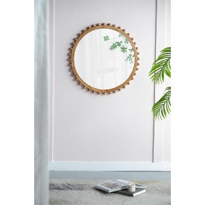 CAVINAS Rectangle Wall Mirrors with Wood Frame,Farmhouse Accent Wall-Mounted Mirror,Decorative Mirror for Living Room,Entryway,Office - 1 of 4