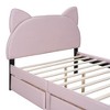 NicBex Twin/Full Size Upholstered Platform Bed with Cartoon Ears Shaped Headboard and 2 Drawers for Kids Teens Adults - 4 of 4