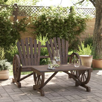 vidaXL 2 Piece Patio Lounge Set Solid Wood Fir