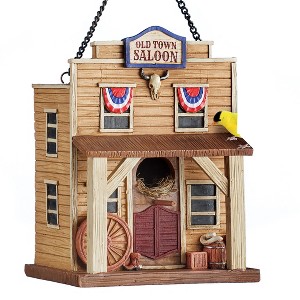 Collections Etc Hand-Painted Old Town Saloon Hanging Birdhouse Brown - 1 of 2