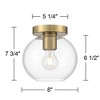 Possini Euro Design Kavin Modern Ceiling Light Semi Flush-Mount Fixture 8 3/4" Brass Clear Glass for Bedroom Kitchen Living Room - 4 of 4