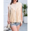 Women's Fringe Vest 70s Denim Zip Up Jacket Hippie Sleeveless Loose Costume - 4 of 4
