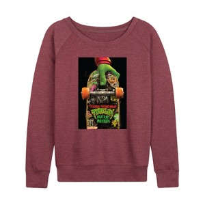 Women's - Teenage Mutant Ninja Turtles - Mutant Mayhem Lightweight French Terry Wide Neck Long Sleeve Graphic Shirt - 1 of 4