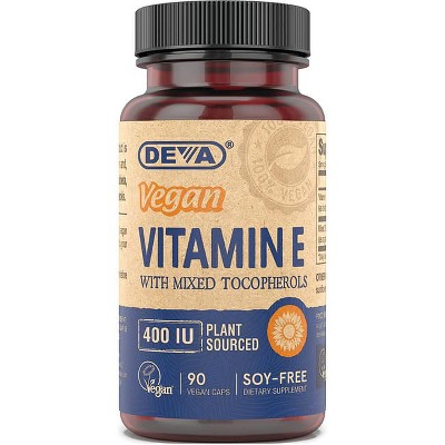 Deva Vegan Vitamin E with Mixed Tocopherols 90 Vegan Capsules.