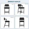 Bar Stools Set of 2 - 27" Counter Height,  Upholstered with Armrests & Footrest for Kitchen Island & Home Bars - 4 of 4