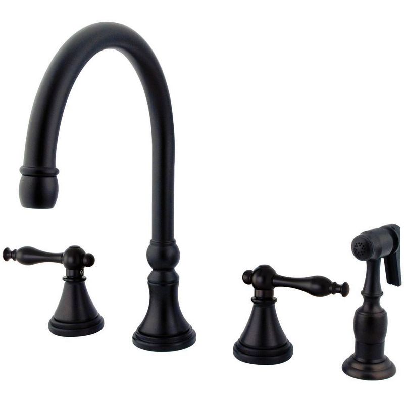 Widespead 4-Hole Solid Brass Kitchen Faucet Oil Rubbed Bronze - Kingston Brass, 1 of 5
