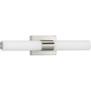 Progress Lighting, Blanco Collection, 1-Light Wall Sconce, Brushed Nickel, Etched White Glass Shade - 1 of 4