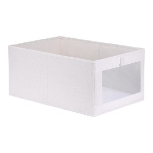Unique Bargains Linen Fabric Collapsible Storage Cube Basket for Organizing Clothes Books 1 Pc - 1 of 4