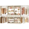 Aheaplus Set of 2 Closet Storage Organizer with Hanging Rods and Drawers, Walk-in Closet System with Adjustable Shelves and Shoe Rack - 2 of 4