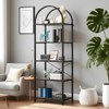 Bookshelf, Arched Bookshelf 4 /5Tier Bookcase, Industrial Open Book Shelves for Living Room, Modern Freestanding - 3 of 4