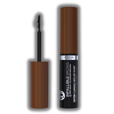 L'Oreal Paris Infallible Brows Volumizing Eyebrow Mascara | Loreal Long Lasting Eye Brow | Fuller Eyebrows - 3.0 Brunette