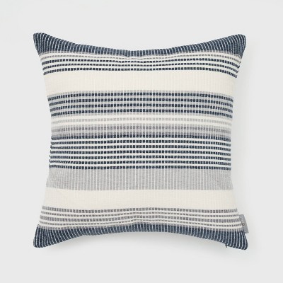 18"x18" Freja Striped Chenille Woven Square Throw Pillow - Evergrace