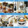 Chafing Dish, 6.8 Qt Round Roll Top Buffet Set - Stainless Steel Food Warmer with Lid for Parties, Catering - 2 of 4