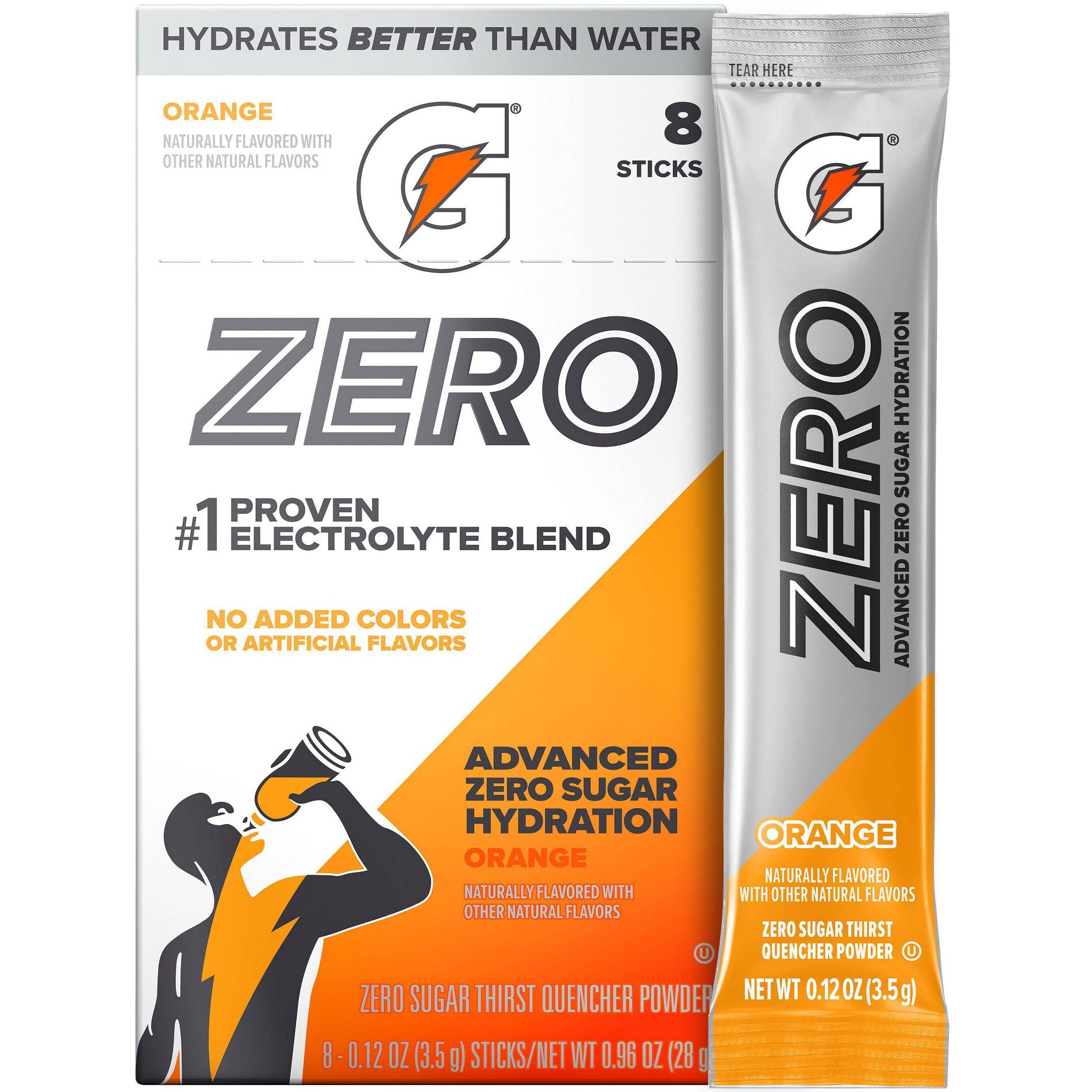 Gatorade GZERO Orange Sports Drink Mix - 8pk/20 oz