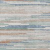 Linen And Pale Aqua Striped Washable Indoor Outdoor Area Rug - 4 of 4