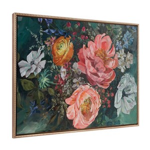Kate and Laurel Sylvie Beaded AQ Peony Bouquet Framed Canvas by Annie Quigley - 1 of 4